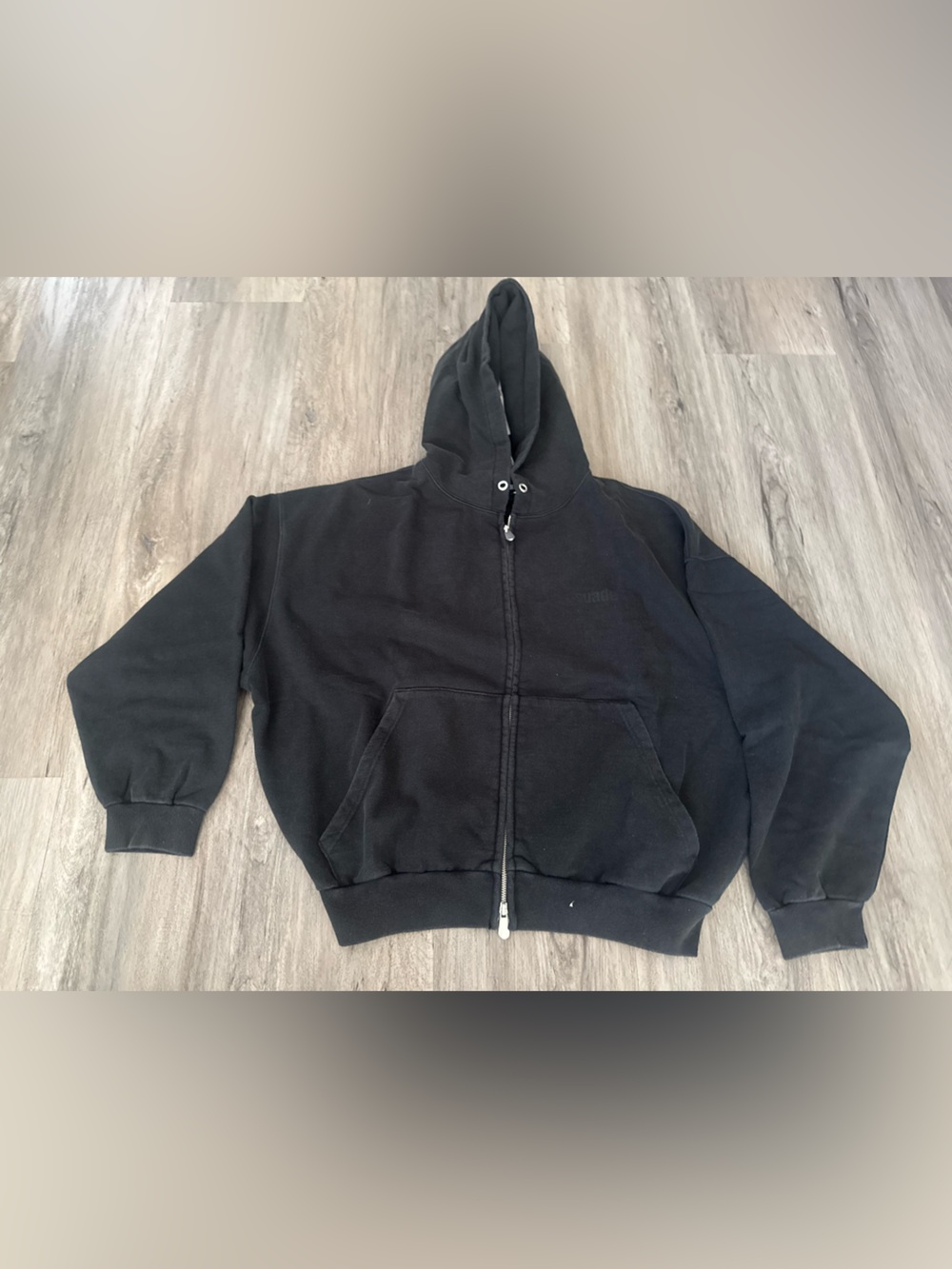 Suade CROPPED WASHED HOOD ZIP UP
